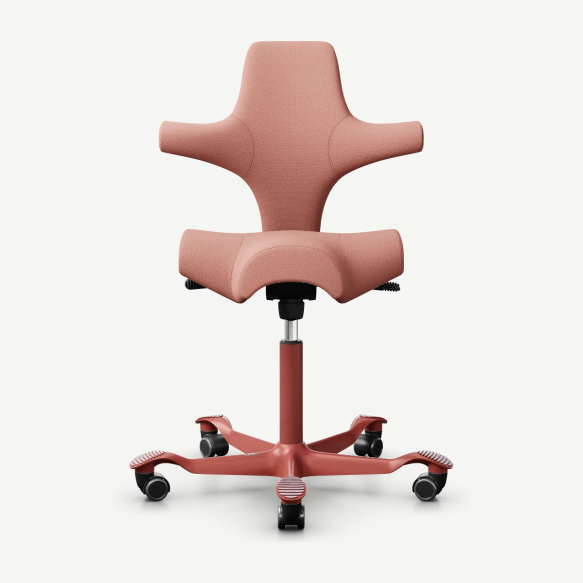 HÅG Capisco 8106 Sattelstuhl mit Bezug Select Zartrosa, Gestell Blush Rose – Vorderansicht